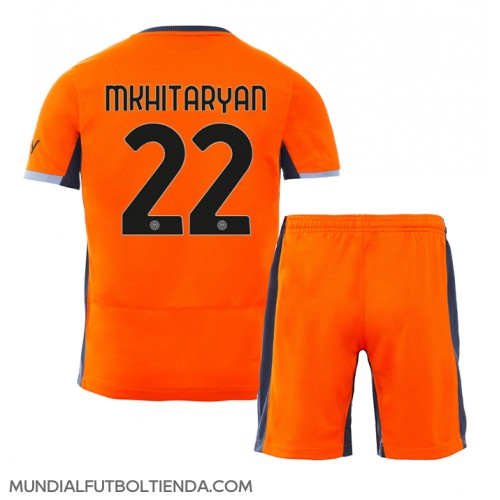 Camiseta Inter Milan Henrikh Mkhitaryan #22 Tercera Equipación Replica 2023-24 para niños mangas cortas (+ Pantalones cortos)